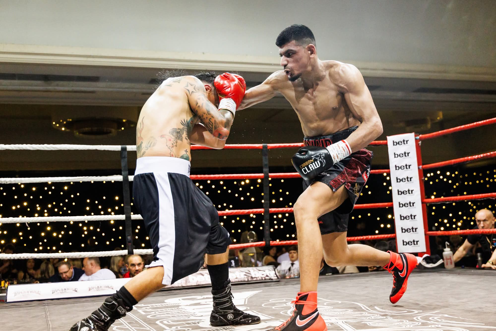 Sohaib Mohammed lands a right hand during a bout